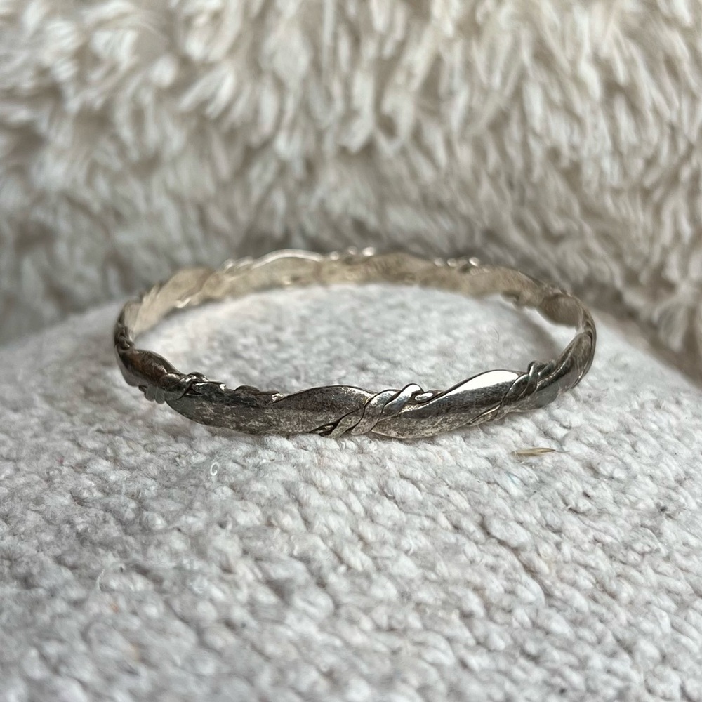 Vtg Sterling Silver Bangle Bracelet